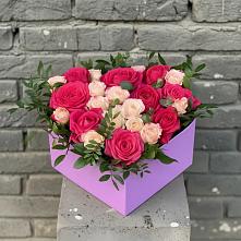 Цветочная композиция из Розы в коробке в Новопокровской
