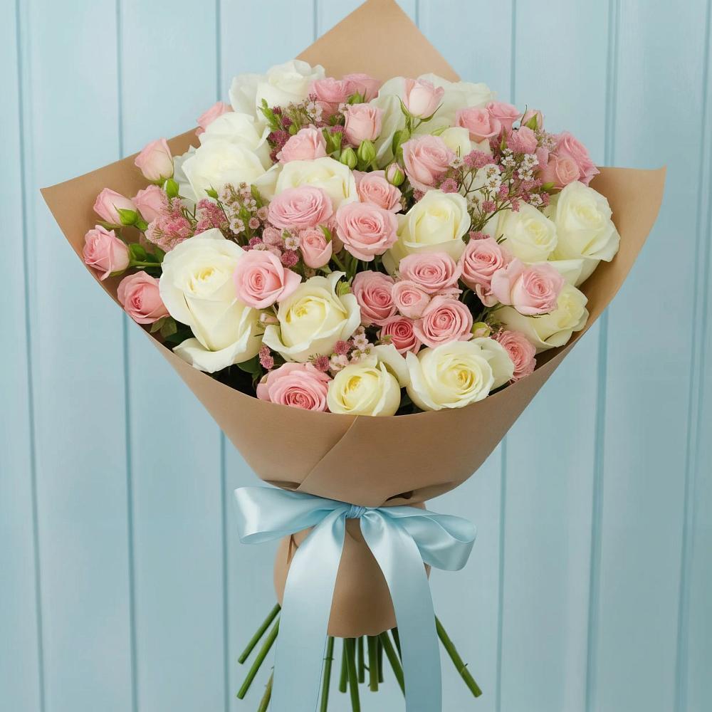 Букет цветов из: Розы в Новопокровской