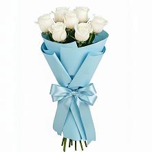 Букет 7 белых роз Проуд #REPLACE_PRED# Новопокровской