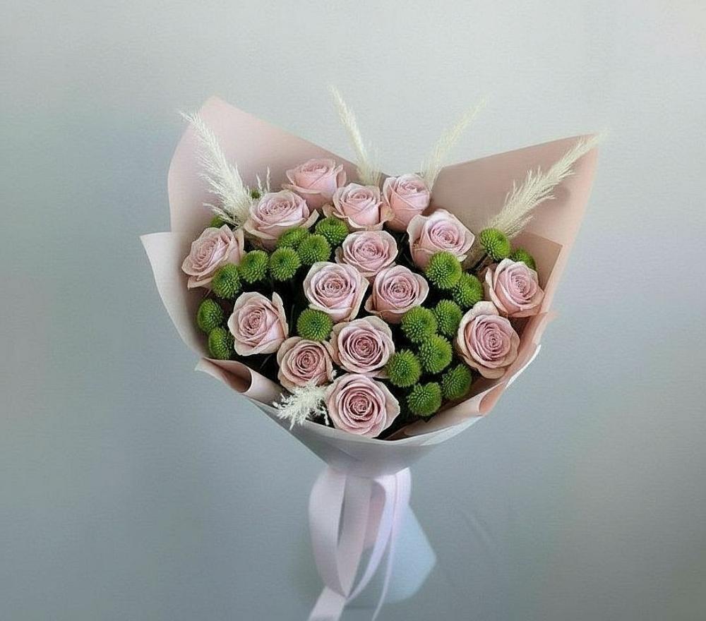 Букет цветов из: Розы и Хризантемы в Новопокровской