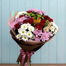 Букет цветов из:  Розы, Хризантемы и Альстромерии в Новопокровской