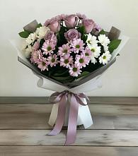 Букет цветов из:  Хризантемы и Розы в Новопокровской