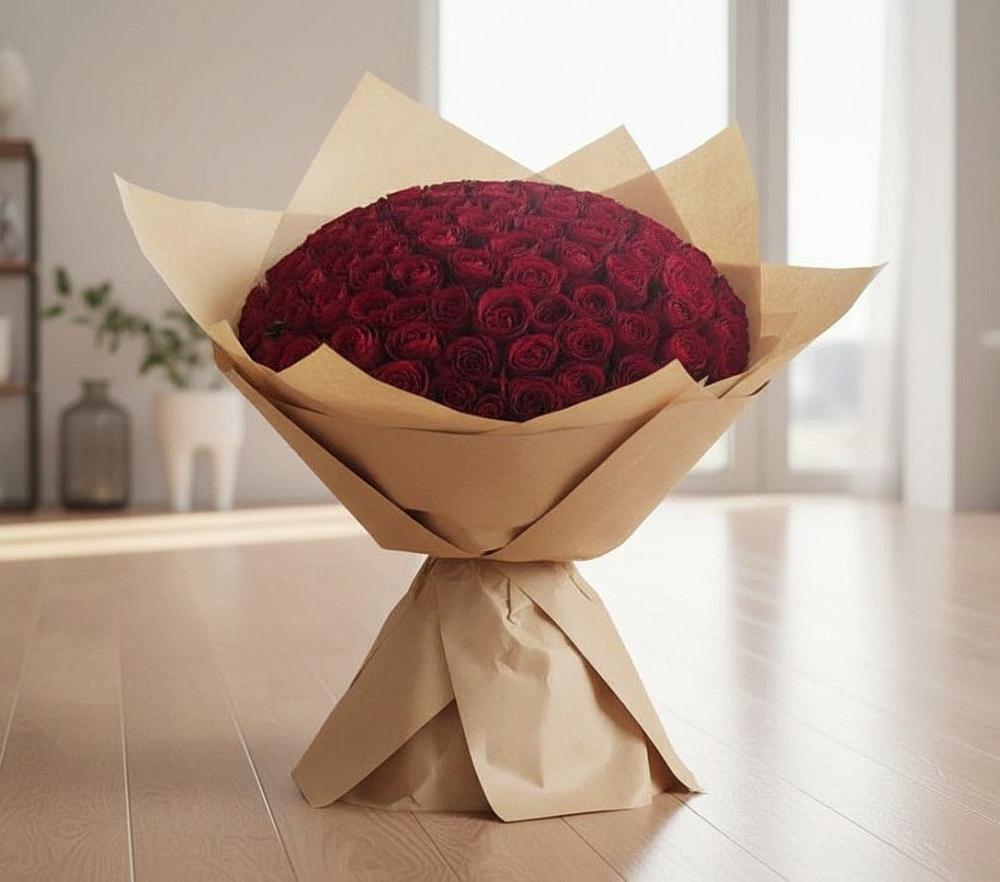 Букет 101 Красная роза в Новопокровской