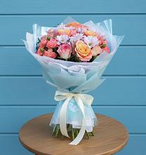 Букет цветов из:  Хризантемы и Розы #REPLACE_PRED# Новопокровской