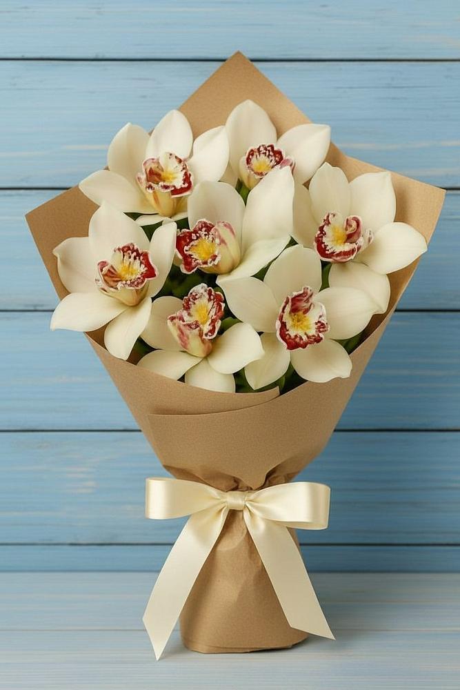 Букет цветов из: Орхидеи и Розы в Новопокровской