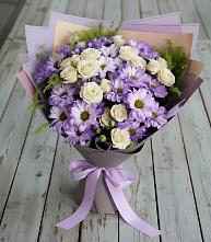 Букет цветов из:  Хризантемы и Розы в Новопокровской