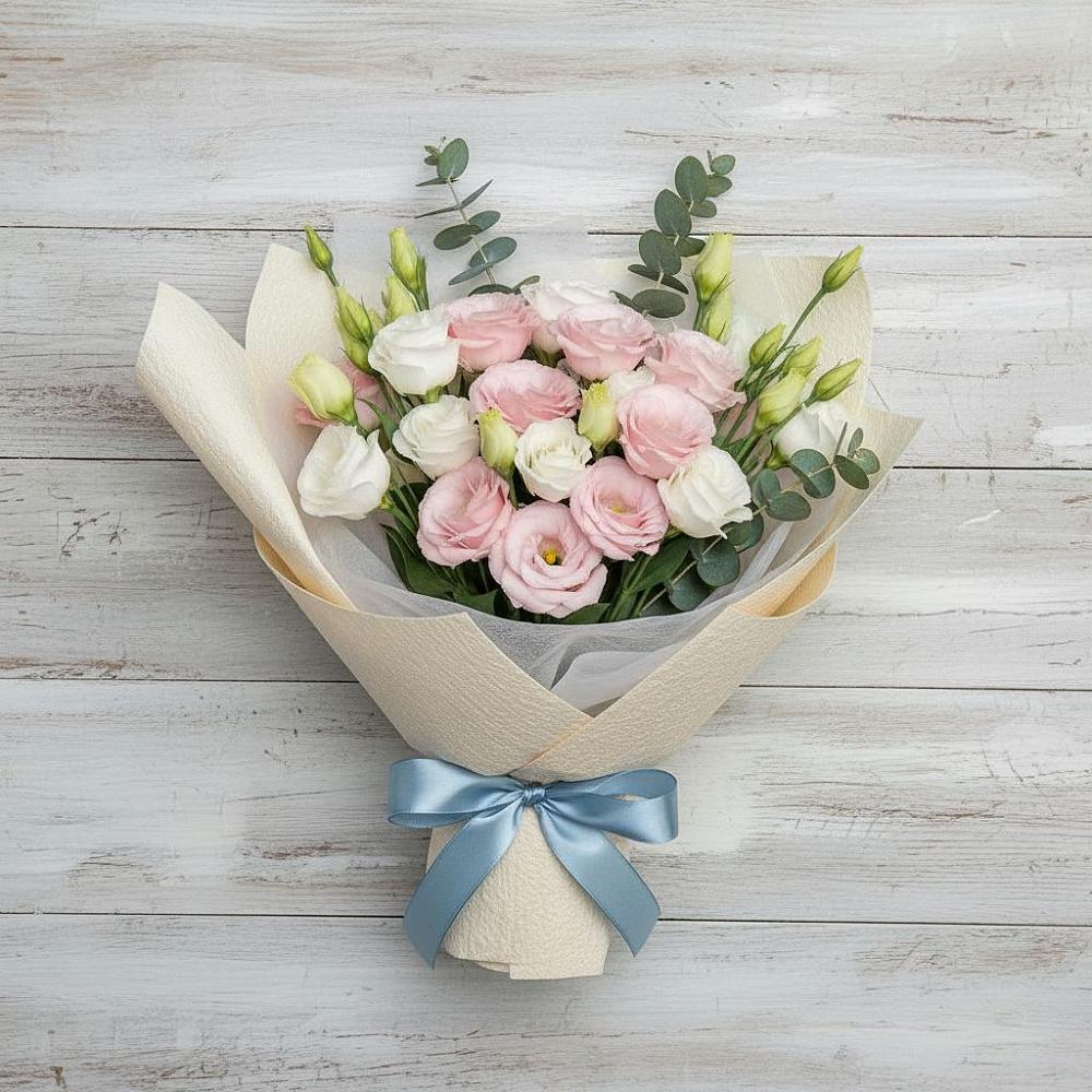 Букет цветов из: Лизиантусы в Новопокровской